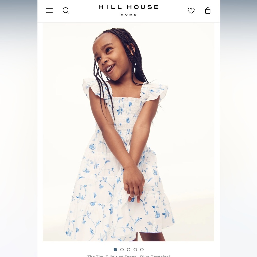 Hill House Home The Tiny Ellie Nap Dress Size 3-4 Toddler Blue Botanical